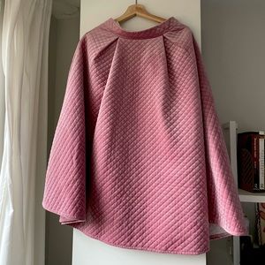 Pink pleated midi skirt